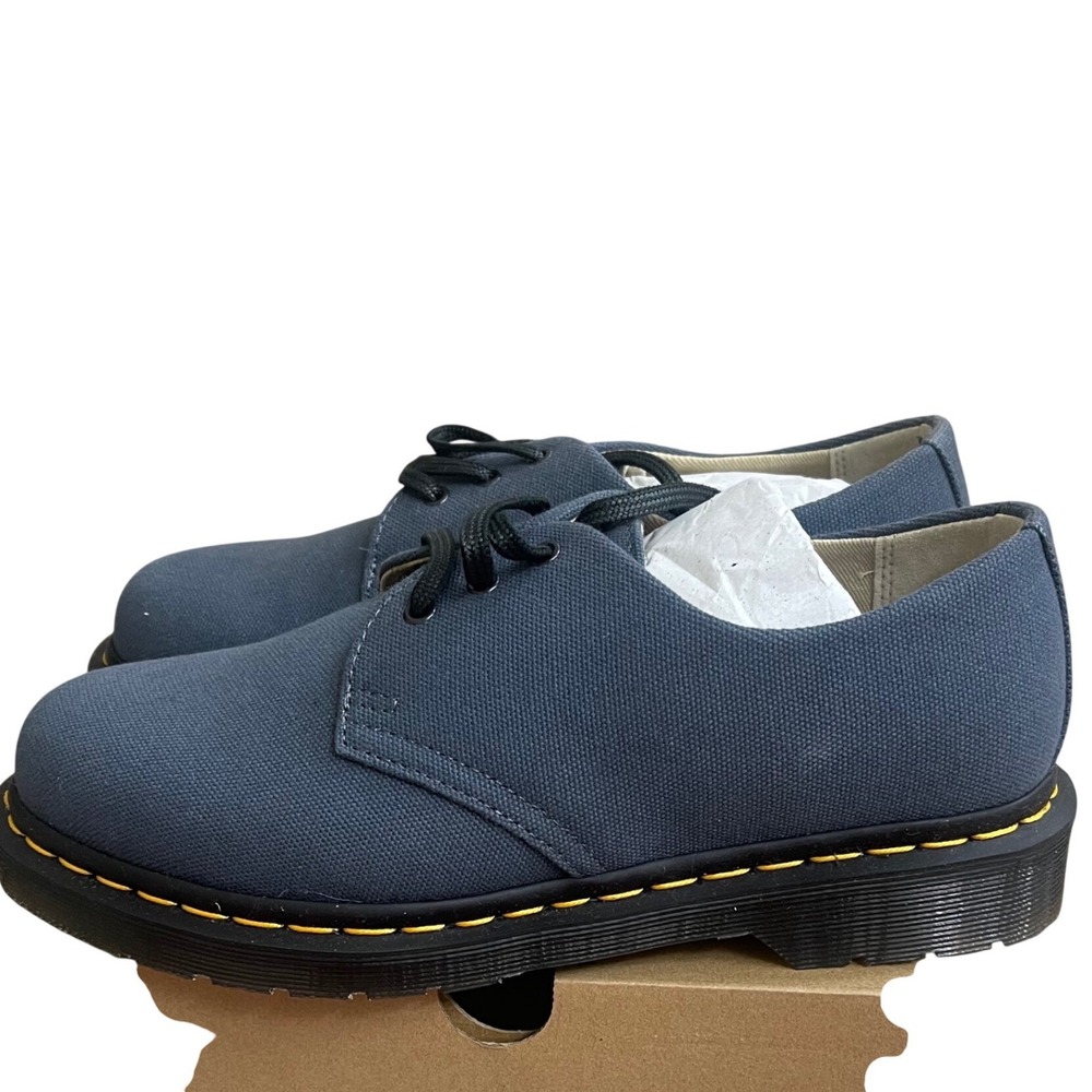 Dr Martens  new 1461 Graphite Natural Canvas Oxford Shoes Grey/blue  Womens 8